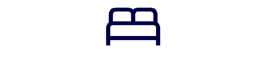 Stylized icon of a bed.