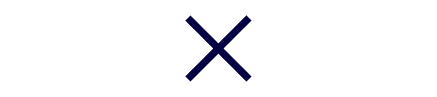 A dark blue "X" on a textured gray background.